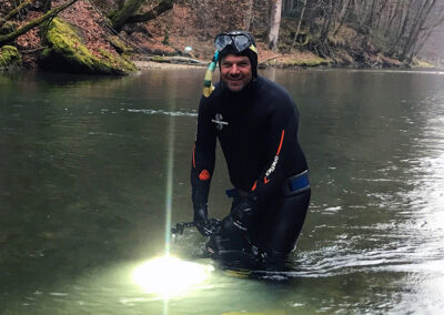 Bernhard Rübe bei Unterwasseraufnahmen